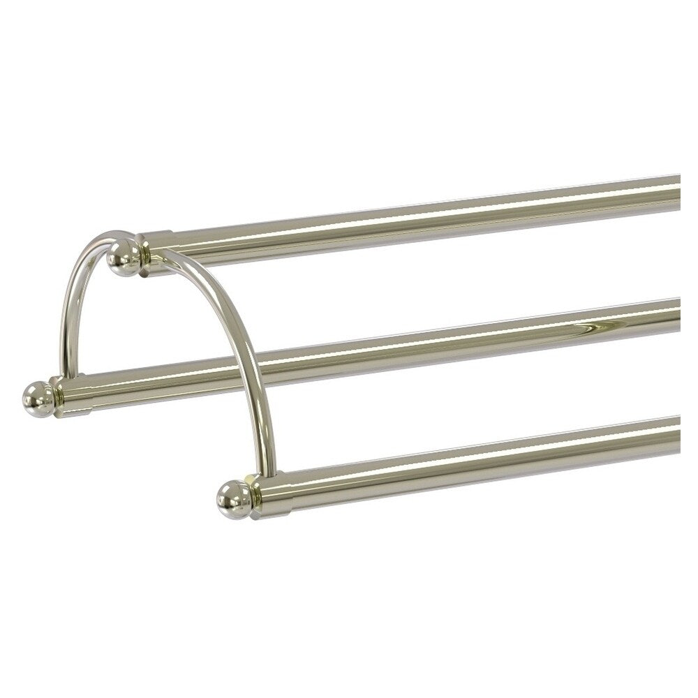Allied Brass Free Standing Double Arm Towel Holder in Polished Nickel