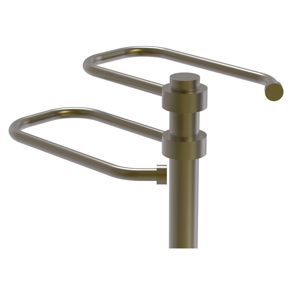 Allied Brass Antique Brass Freestanding Towel Rack, 15-in Height, 2 Bars