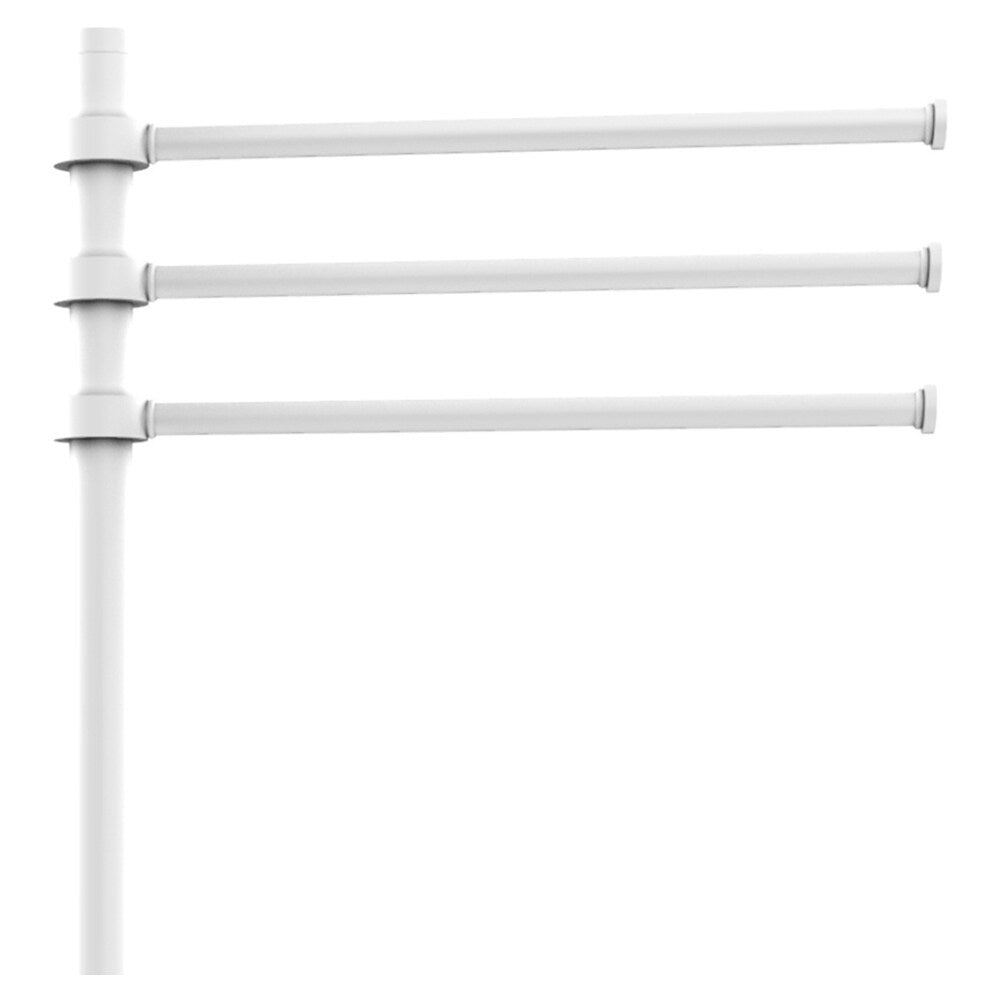 Allied Brass Matte White Freestanding Towel Rack, 39-in Height with 3 Pivoting Arms