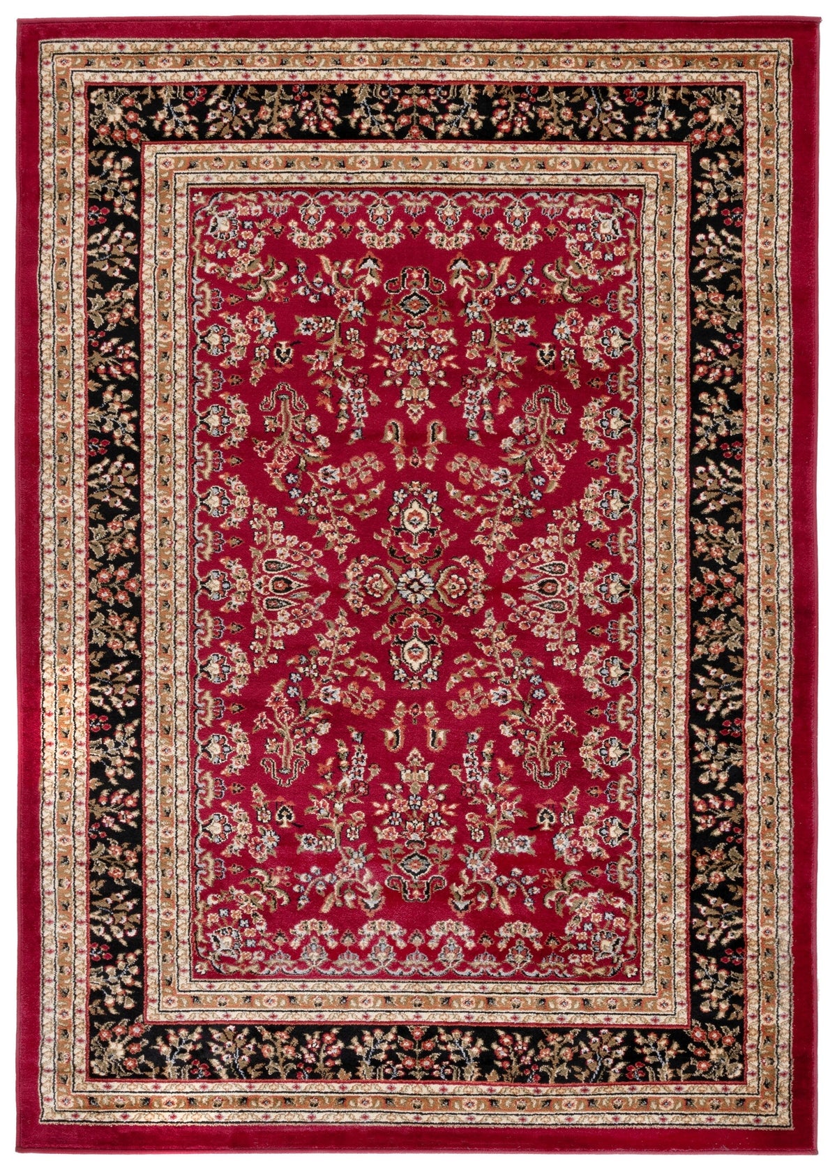 Safavieh Lyndhurst Hamadan 6 x 9 Red/Black Indoor Floral/Botanical Oriental Area Rug
