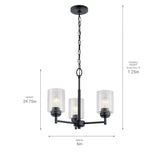 Kichler Winslow 3-Light Black Modern/Contemporary Chandelier