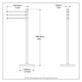 Allied Brass Matte White Freestanding Towel Rack, 39-in Height with 3 Pivoting Arms