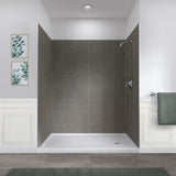 Jetcoat 32 in. x 60 in. x 78 in. 5-Piece Easy-up Adhesive Alcove Shower Surround in White Subway - Super Arbor