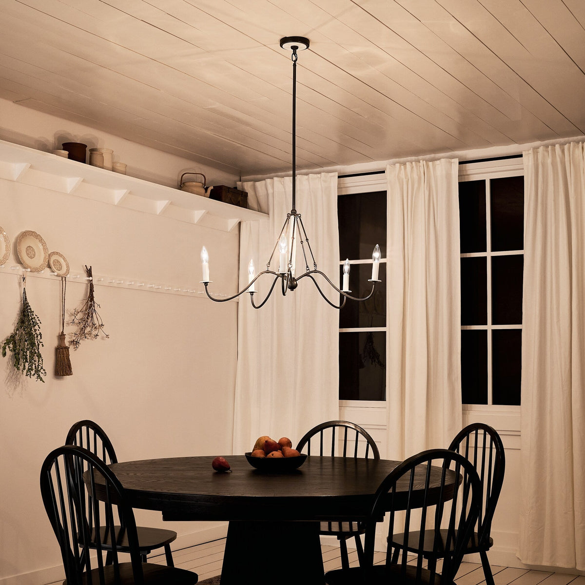 Kichler Freesia 5-Light Gray Farmhouse Chandelier