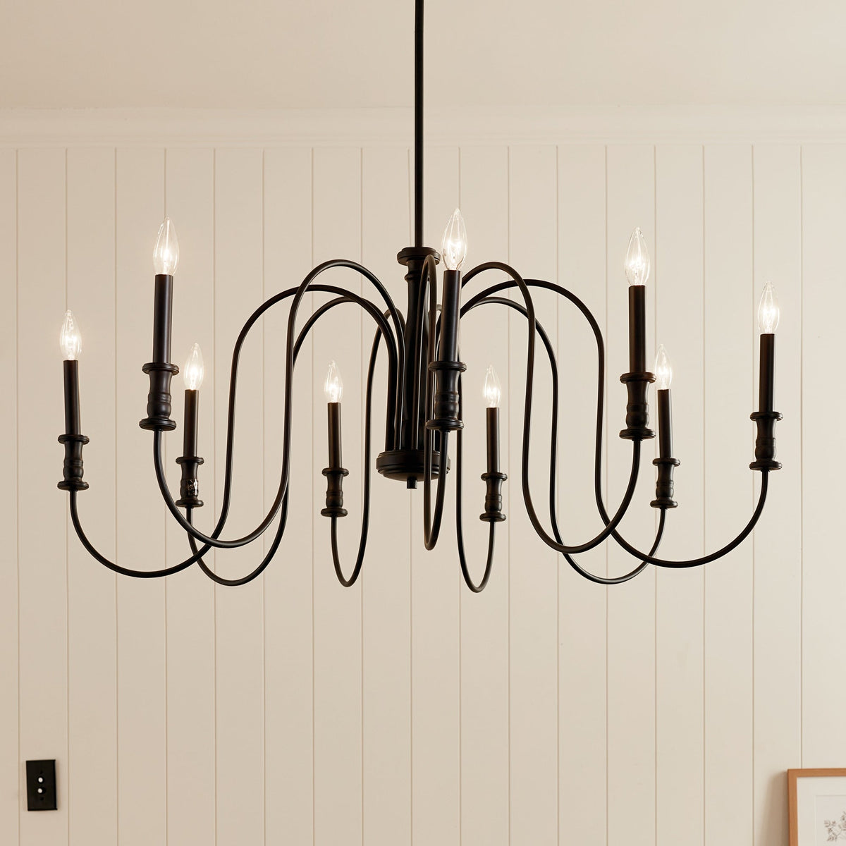Kichler Karthe 9-Light Black Farmhouse Chandelier
