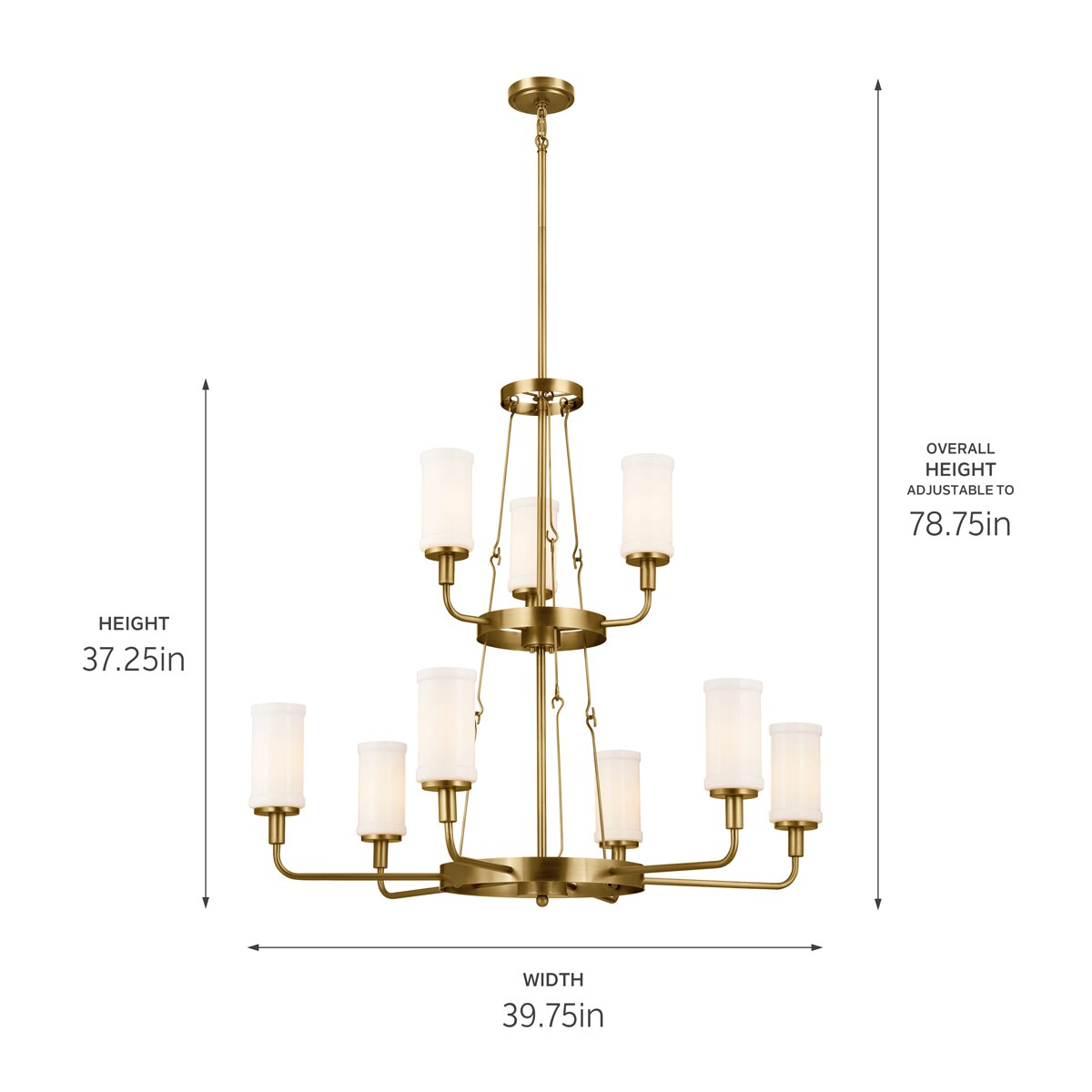 Kichler Vetivene 9-Light Gold French Country/Cottage Chandelier