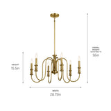 Kichler Karthe 6-Light Gold French Country/Cottage Chandelier