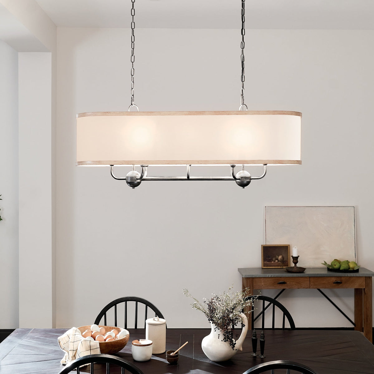 Kichler Heddle 8-Light Gray Farmhouse Chandelier