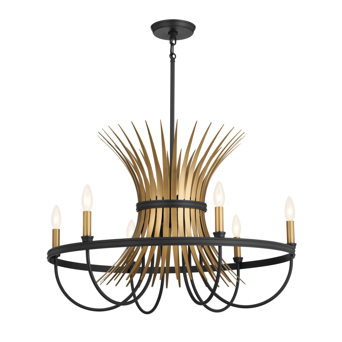 Kichler Baile 6-Light Black Farmhouse Chandelier