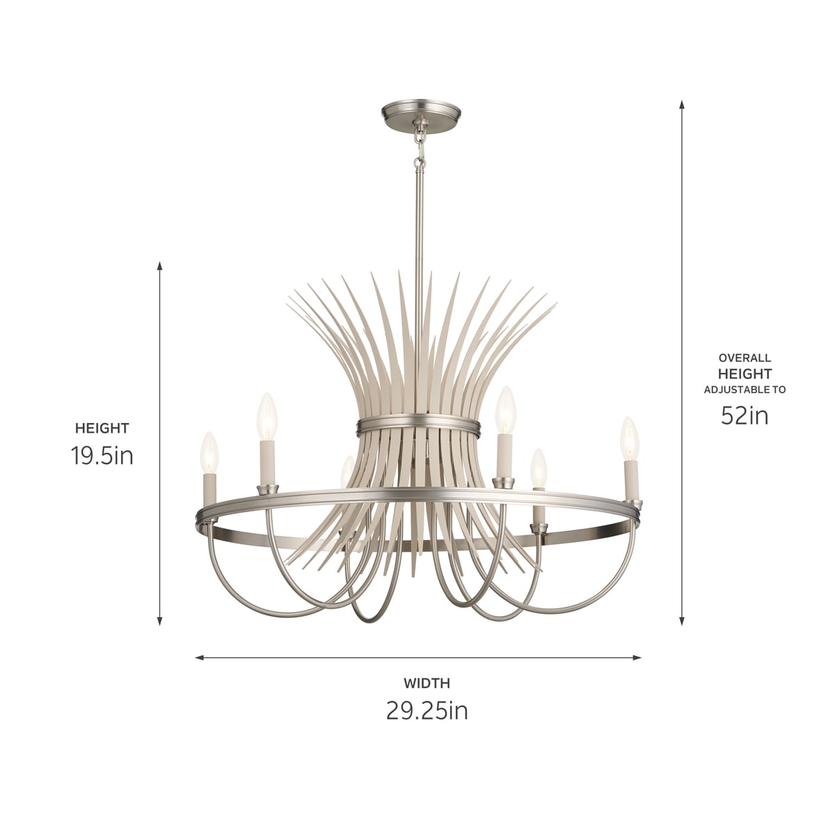 Kichler Baile 6-Light Brushed Nickel Farmhouse Chandelier