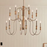 Kichler Karthe 12-Light Brushed Nickel Farmhouse Chandelier