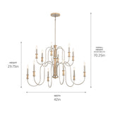 Kichler Karthe 12-Light Brushed Nickel Farmhouse Chandelier