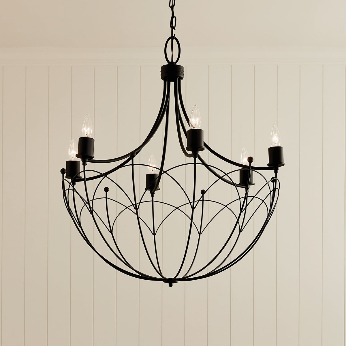 Kichler Topiary 6-Light Black Farmhouse Chandelier