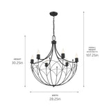 Kichler Topiary 6-Light Black Farmhouse Chandelier