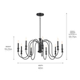 Kichler Karthe 9-Light Black Farmhouse Chandelier