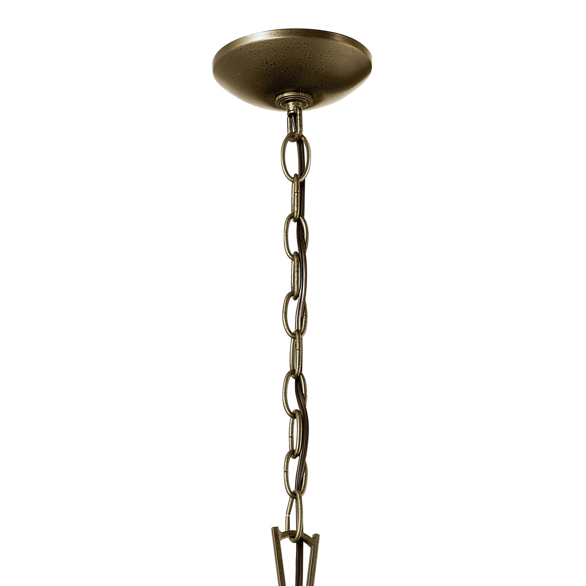 Kichler Dame 4-Light Character Bronze Farmhouse Clear Glass Lantern Large Hanging Pendant Light