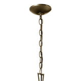 Kichler Dame 4-Light Character Bronze Farmhouse Clear Glass Lantern Large Hanging Pendant Light
