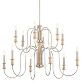 Kichler Karthe 12-Light Brushed Nickel Farmhouse Chandelier
