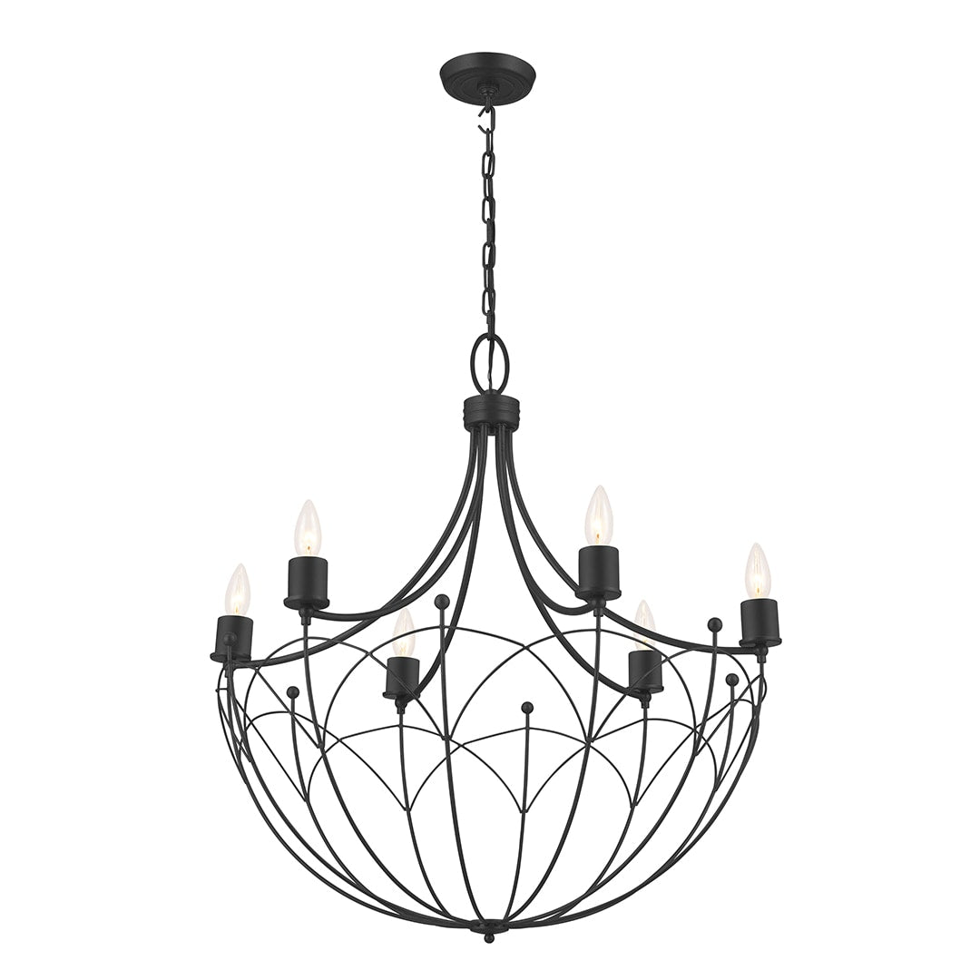 Kichler Topiary 6-Light Black Farmhouse Chandelier