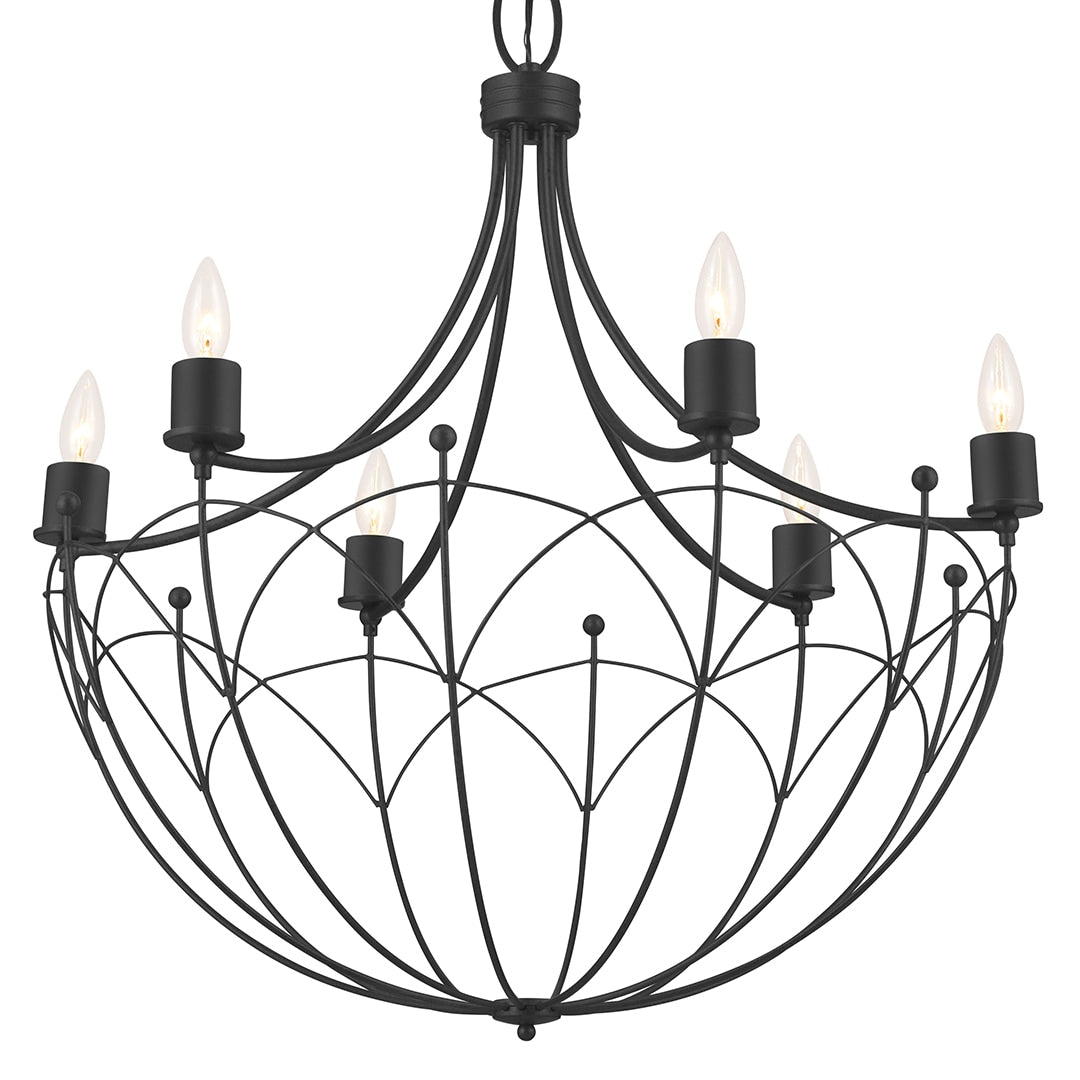 Kichler Topiary 6-Light Black Farmhouse Chandelier