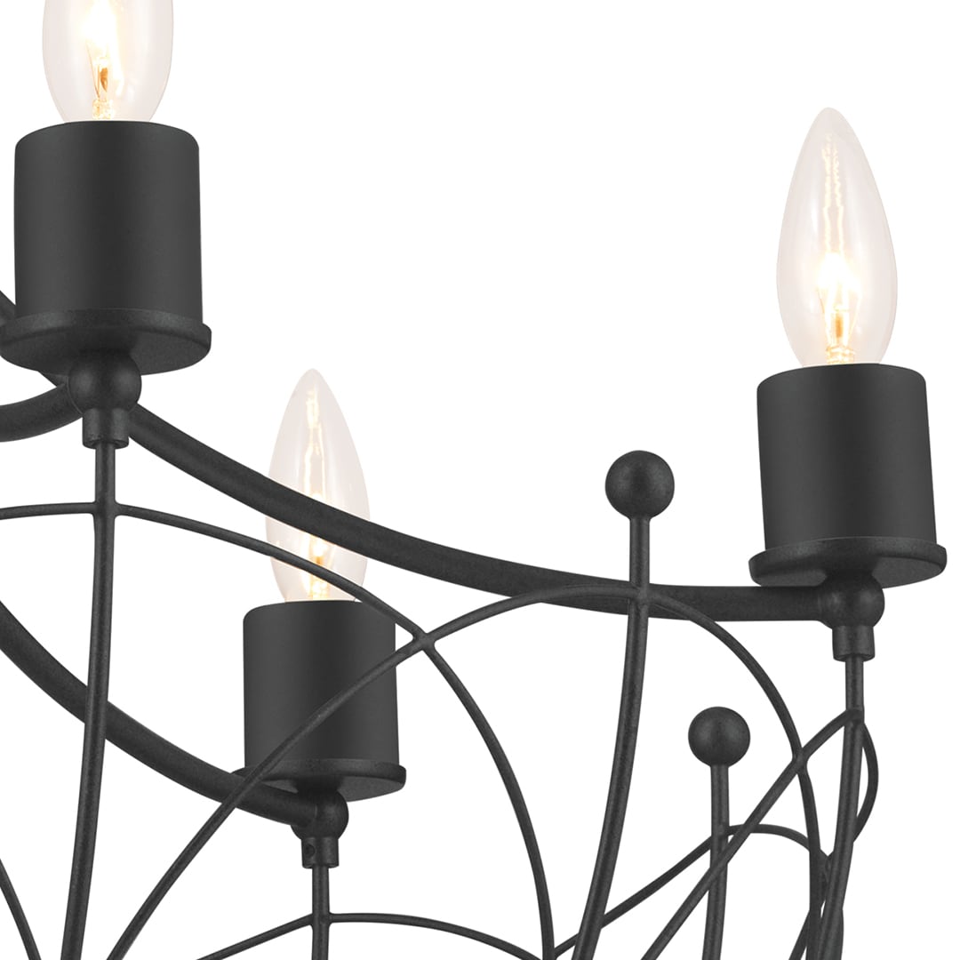 Kichler Topiary 6-Light Black Farmhouse Chandelier