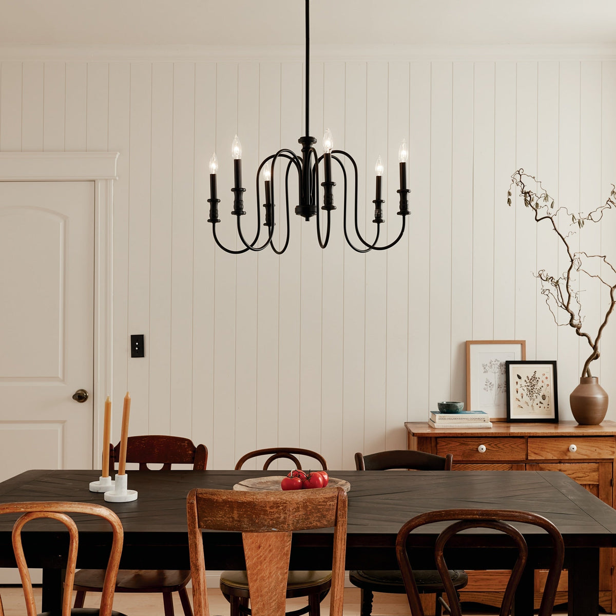 Kichler Karthe 6-Light Black Farmhouse Chandelier