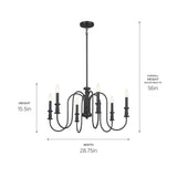 Kichler Karthe 6-Light Black Farmhouse Chandelier