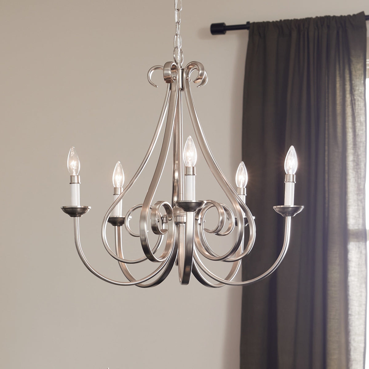Kichler Dover 5-Light Brushed Nickel Traditional Chandelier