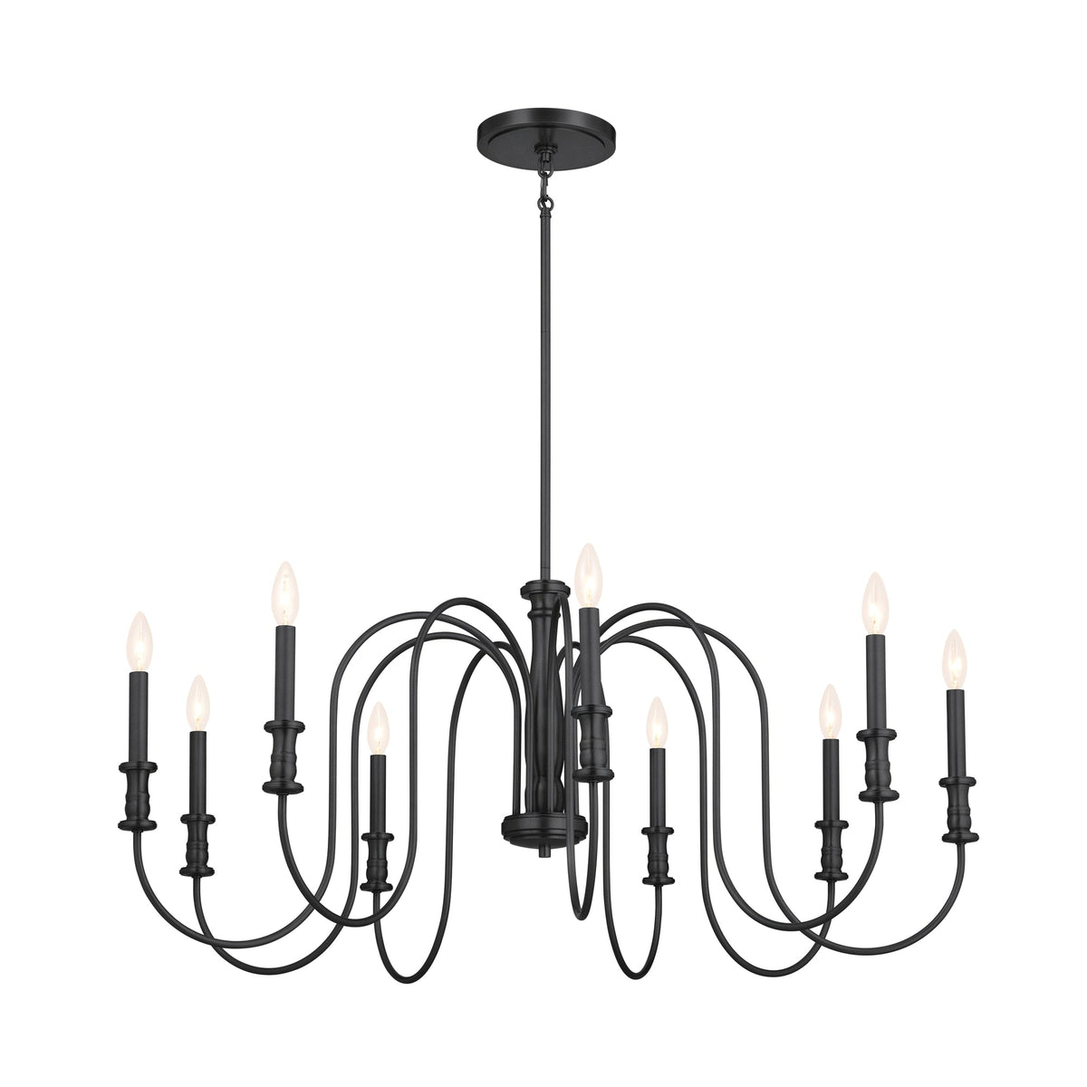 Kichler Karthe 9-Light Black Farmhouse Chandelier