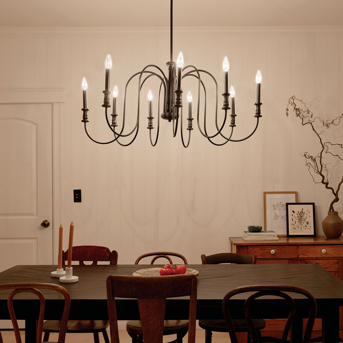 Kichler Karthe 9-Light Black Farmhouse Chandelier