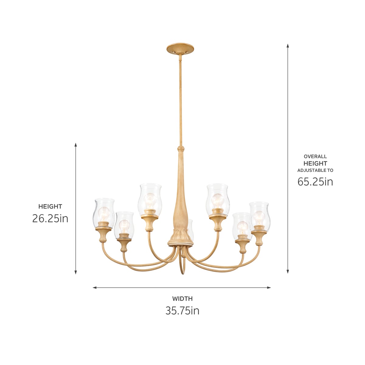 Kichler Melis 7-Light Brown Farmhouse Chandelier