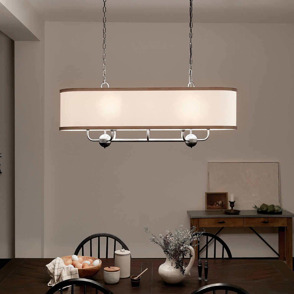 Kichler Heddle 8-Light Gray Farmhouse Chandelier