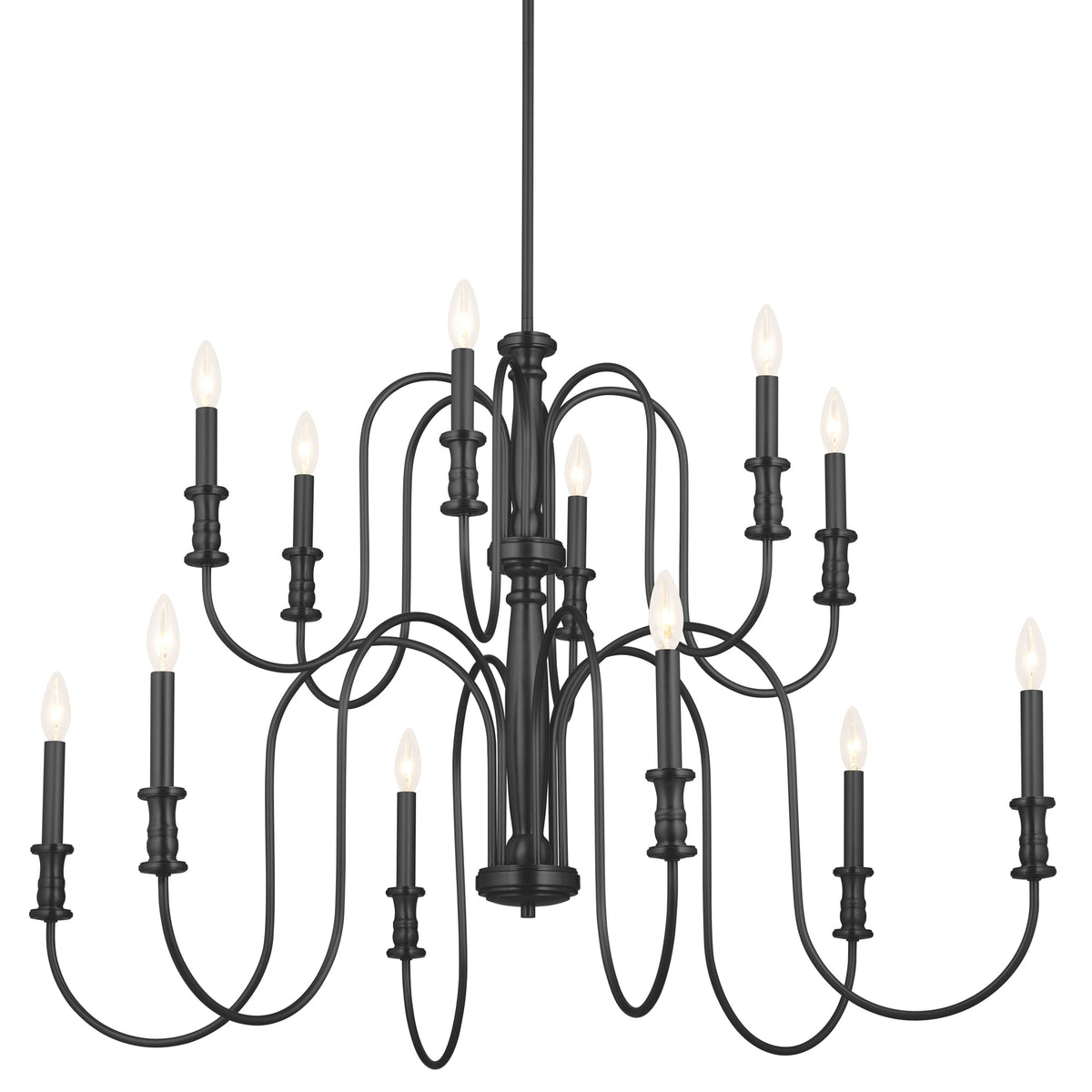 Kichler Karthe 12-Light Black Farmhouse Chandelier