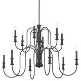 Kichler Karthe 12-Light Black Farmhouse Chandelier