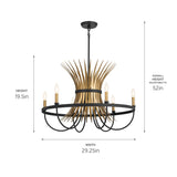 Kichler Baile 6-Light Black Farmhouse Chandelier