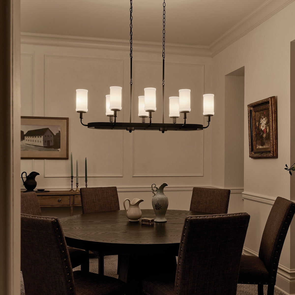 Kichler Vetivene 8-Light Black Farmhouse Chandelier