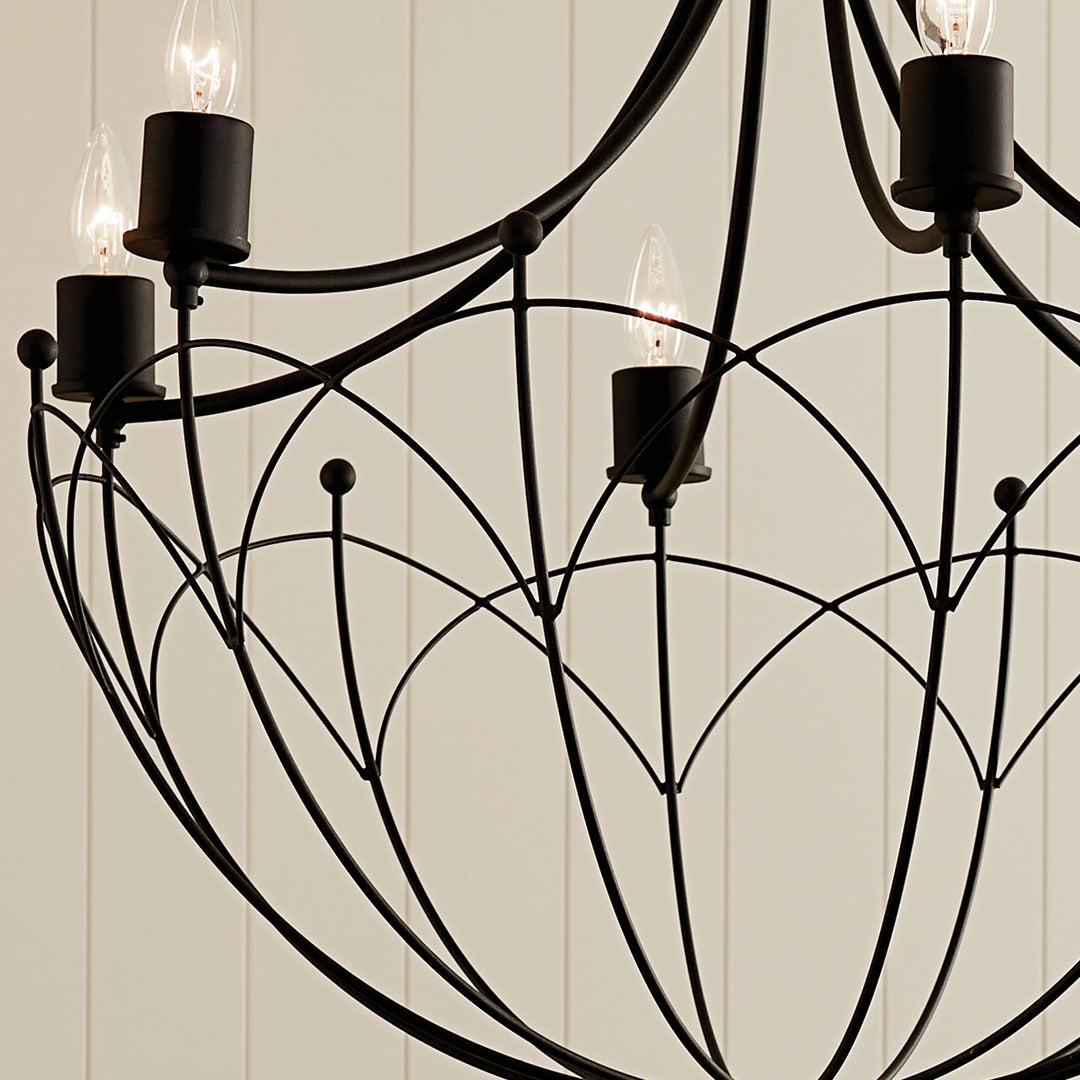 Kichler Topiary 6-Light Black Farmhouse Chandelier