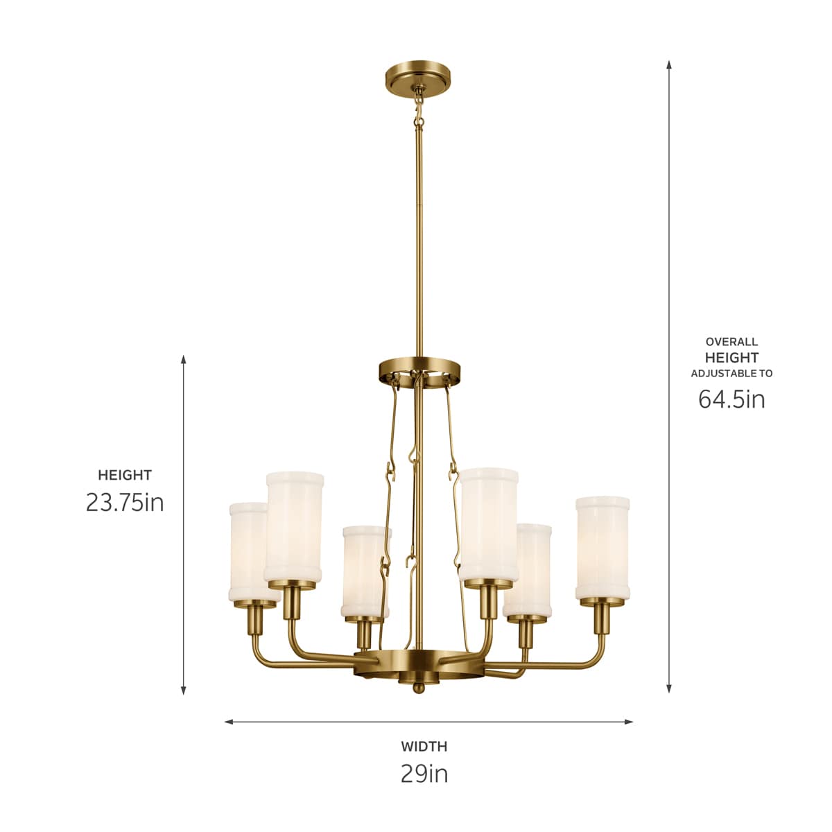 Kichler Vetivene 6-Light Gold French Country/Cottage Chandelier
