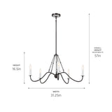 Kichler Freesia 5-Light Gray Farmhouse Chandelier