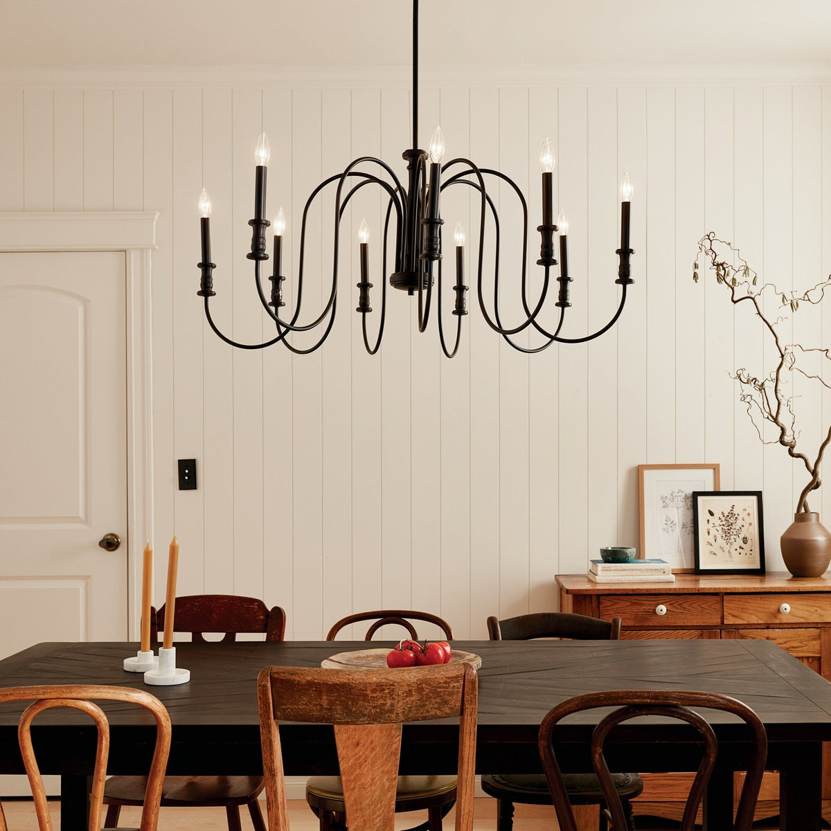 Kichler Karthe 9-Light Black Farmhouse Chandelier