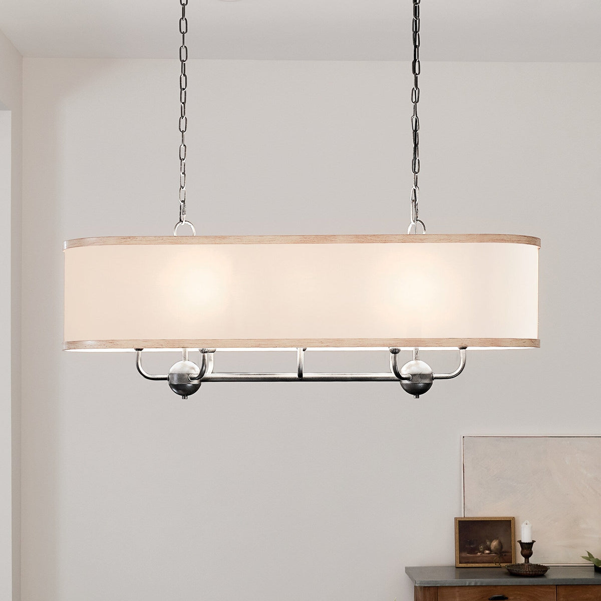 Kichler Heddle 8-Light Gray Farmhouse Chandelier