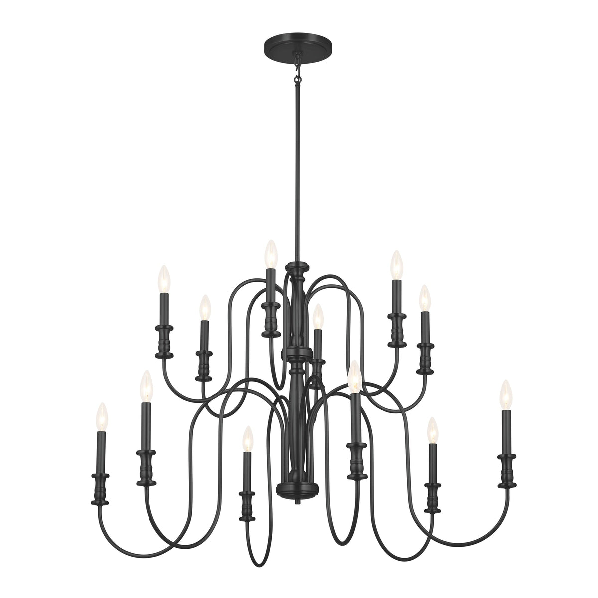 Kichler Karthe 12-Light Black Farmhouse Chandelier