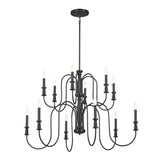 Kichler Karthe 12-Light Black Farmhouse Chandelier