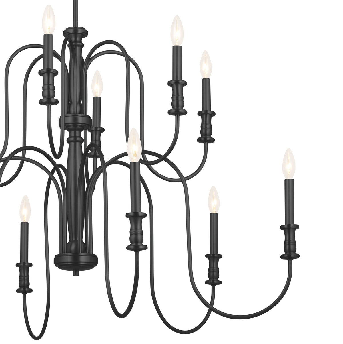 Kichler Karthe 12-Light Black Farmhouse Chandelier