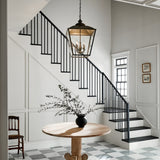 Kichler Dame 4-Light Character Bronze Farmhouse Clear Glass Lantern Large Hanging Pendant Light