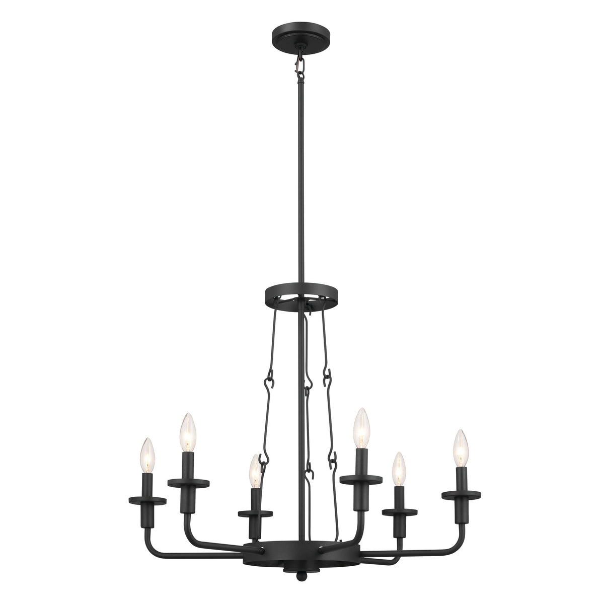 Kichler Vetivene 6-Light Black Farmhouse Chandelier