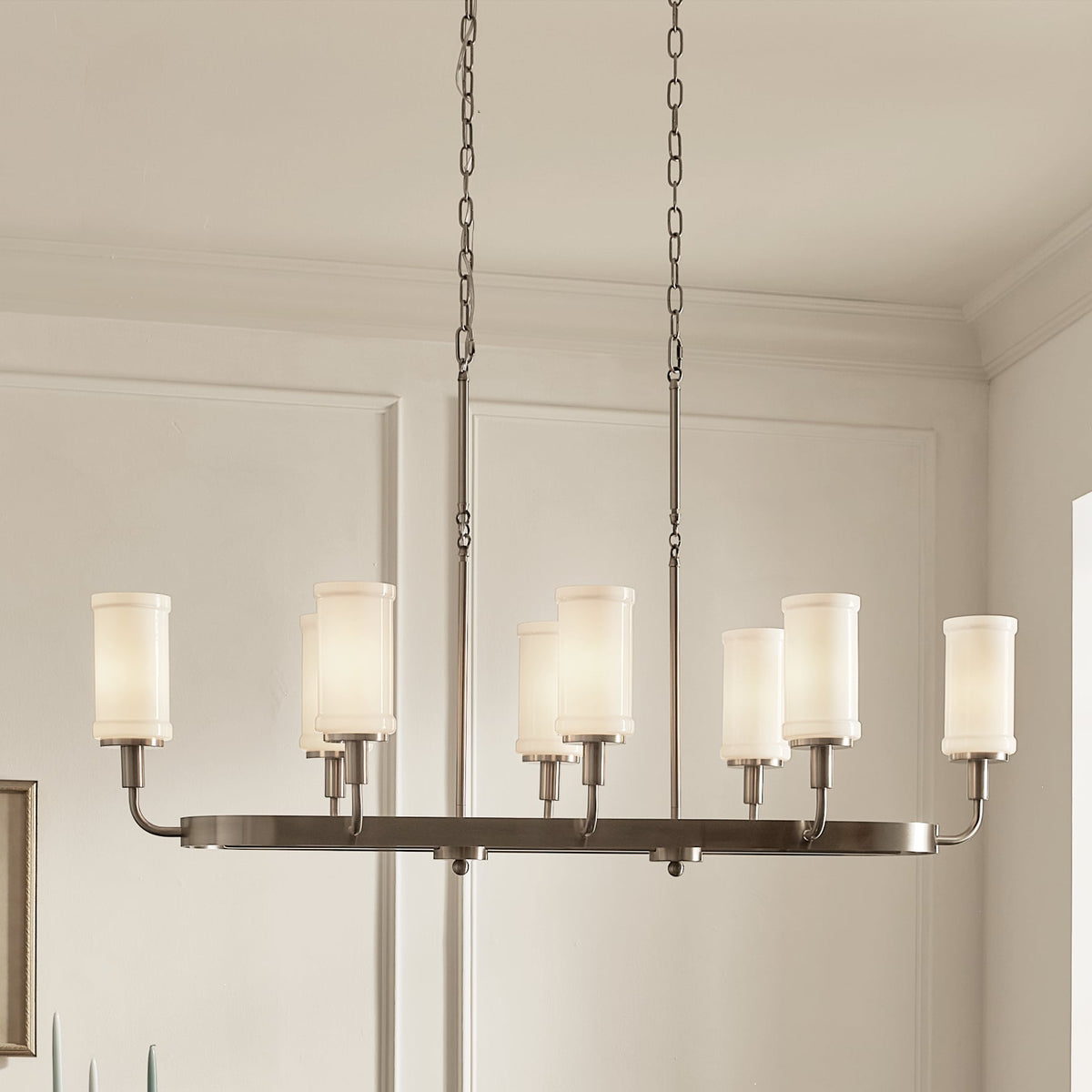Kichler Vetivene 8-Light Pewter Farmhouse Chandelier