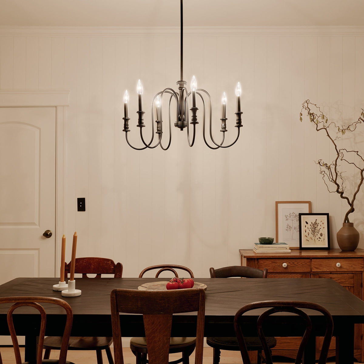 Kichler Karthe 6-Light Black Farmhouse Chandelier