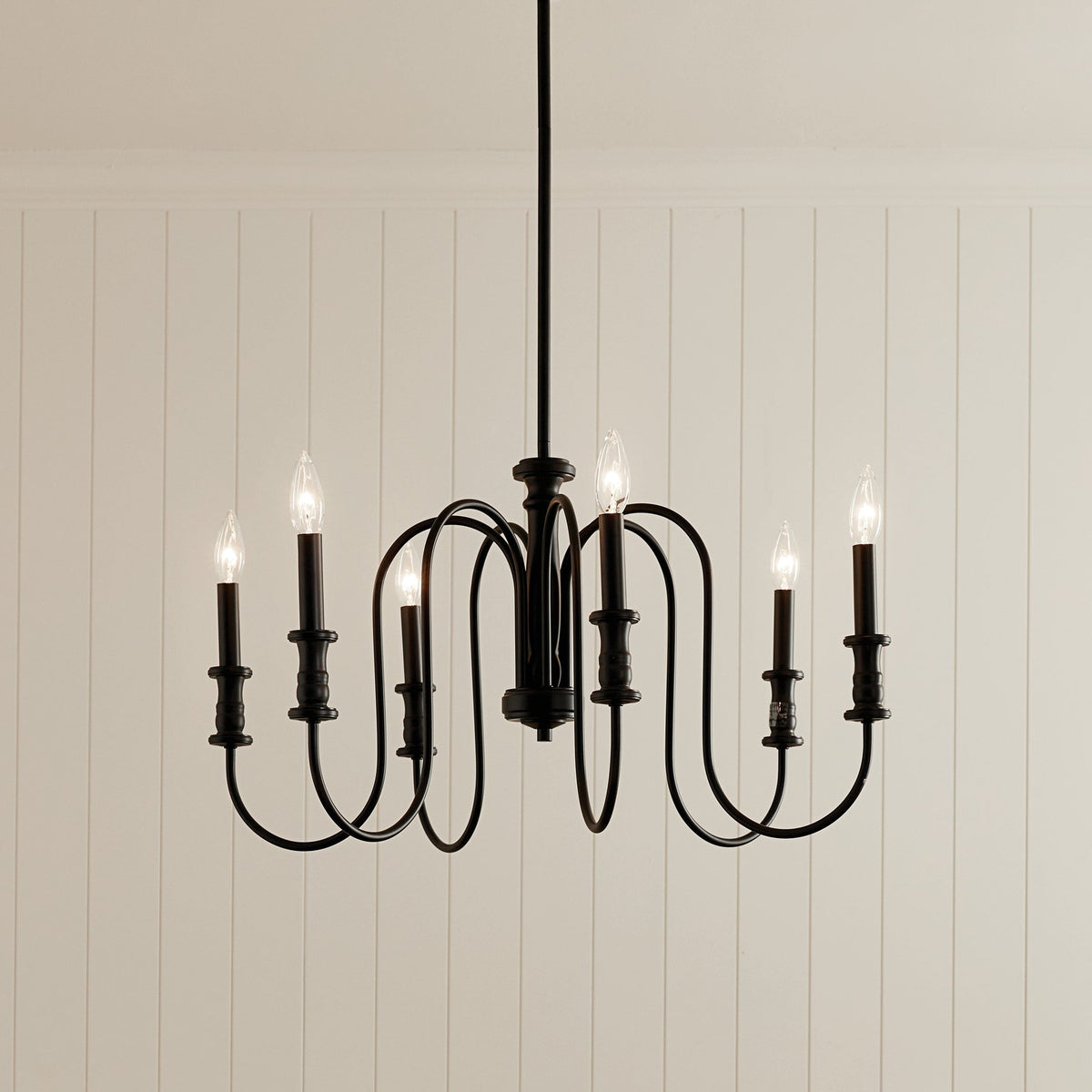 Kichler Karthe 6-Light Black Farmhouse Chandelier