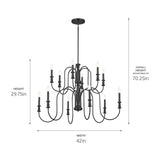 Kichler Karthe 12-Light Black Farmhouse Chandelier